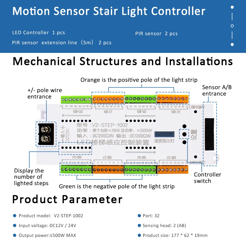 12V LED Stair PIR Motion Senso - Motion Sensor Pir Wired recension och pris