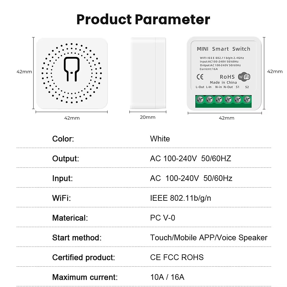 Mini 16A WiFi Switch Smart Lif - Home Automation Ideas recension och pris