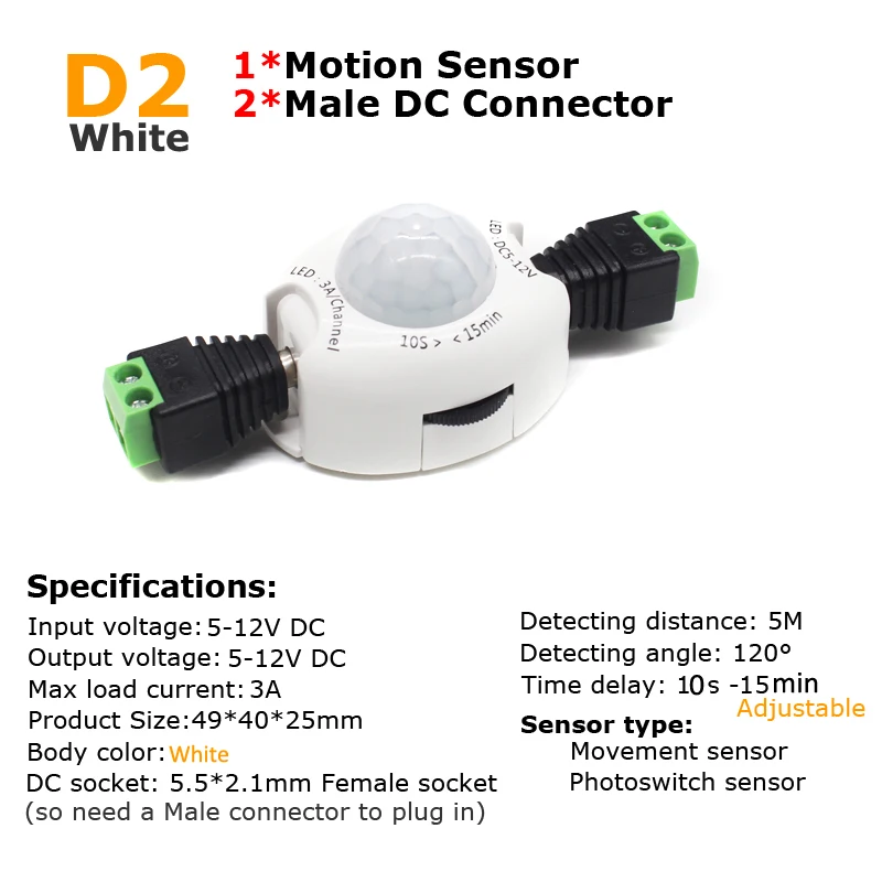 PIR Motion Sensor Switch 12V D - Motion Sensor Pir Wired recension och pris