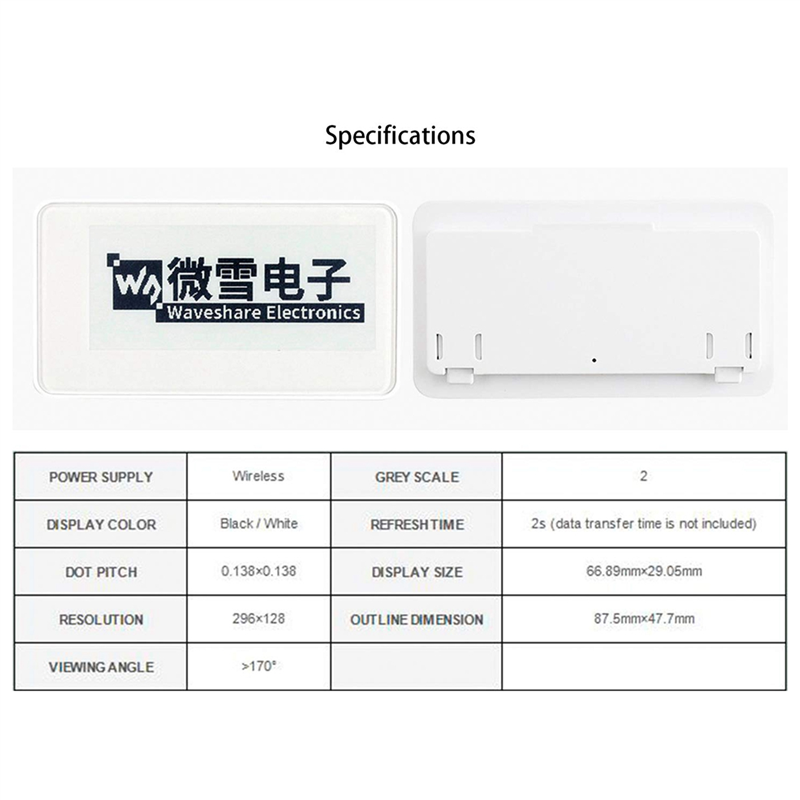 Waveshare 2.9 Inch Wireless NF - Display Epaper 2.9 recension och pris