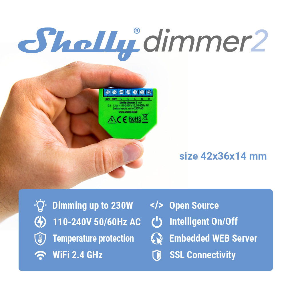 Shelly Dimmer 2 Smart Switch M - Shelly Relay Module recension och pris